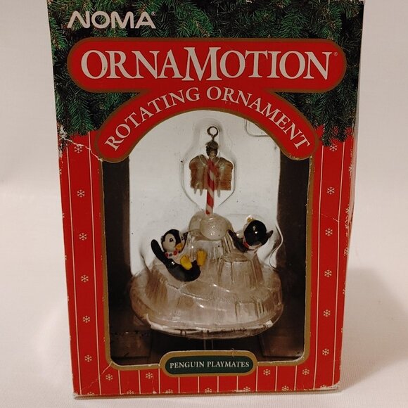 ADORABLE Noma Ornamotion Penguin Playmates Rotating Ornament - Picture 3 of 4